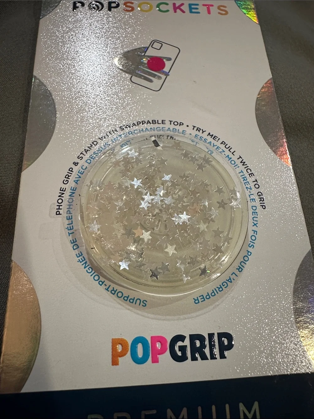 PopSockets Glitter Star Fire Premium Phone Grip